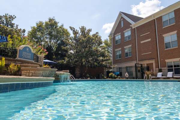 Beautiful sparkling swimming pool at The Village at Stetson Square in Cincinnati, Ohio