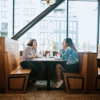 Residents dining at a restaurant near SOQ in Ridgecrest, California