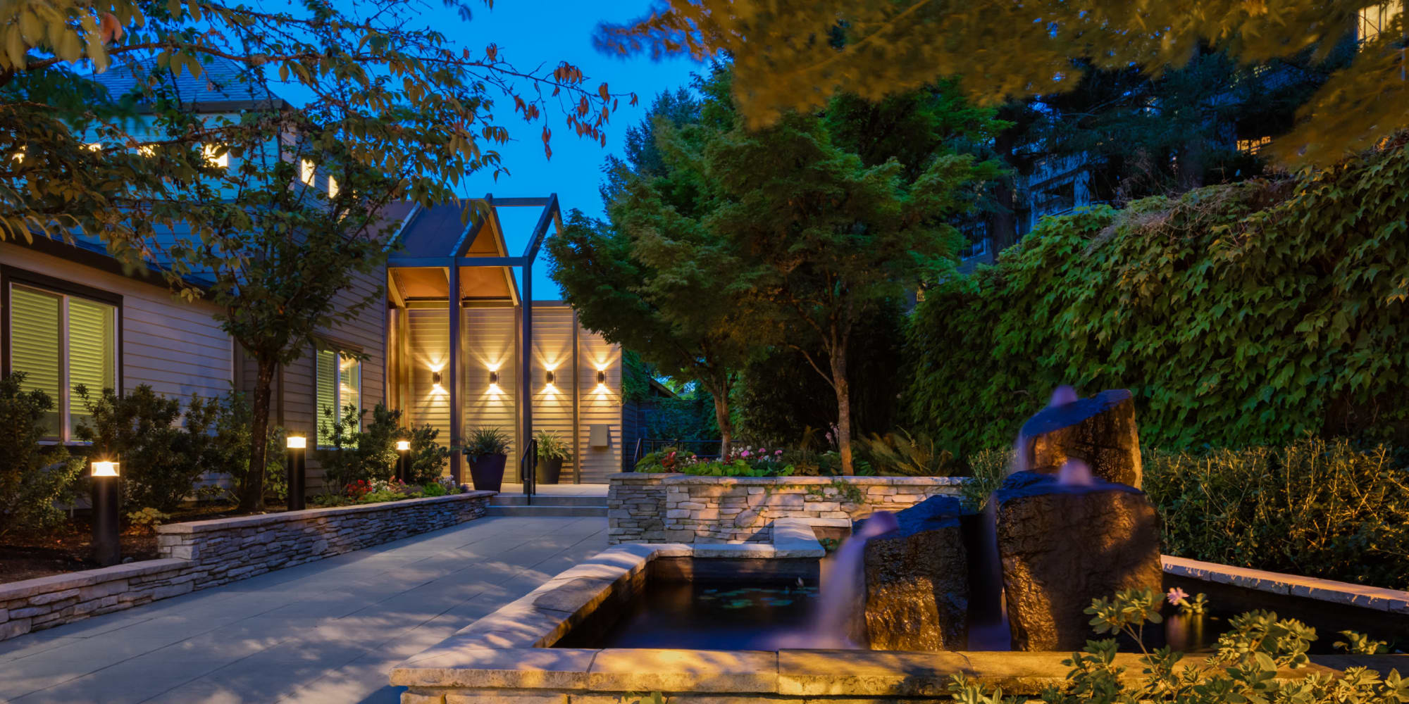 Exterior entrance at Beaverton, Oregon, apartments at Skyline at Murrayhill