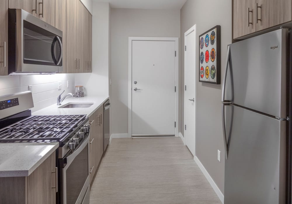 Bright, spacious kitchen at Division Terrace in Portland, Oregon