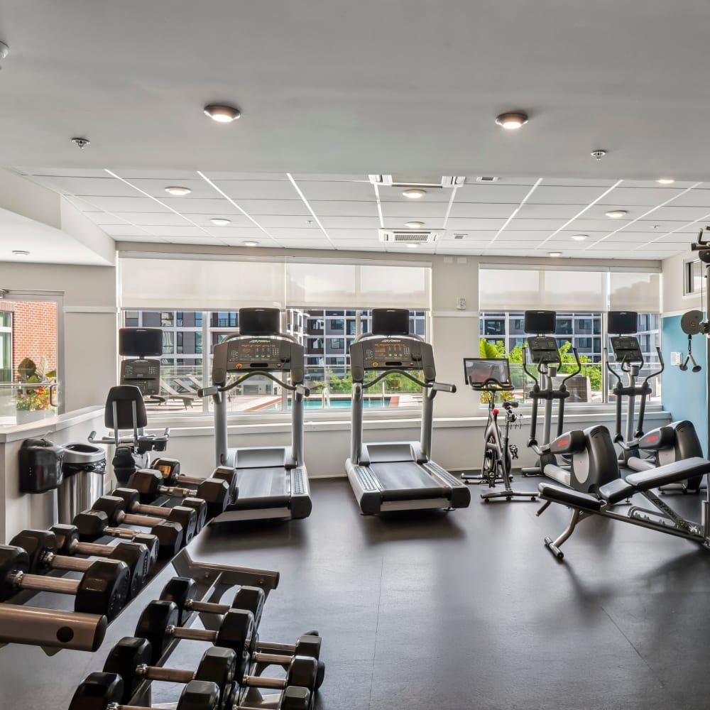 Fitness center at Terraces at Manchester in Richmond, Virginia