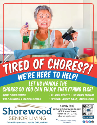 Chores Flyer at Shorewood Senior Living in Florence, Oregon