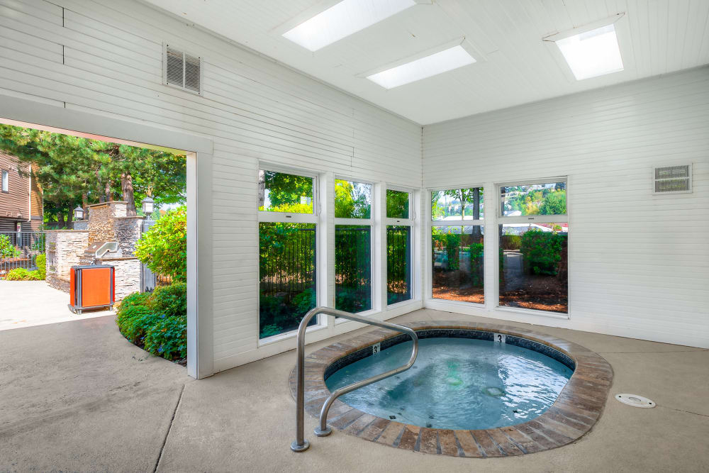 Indoor hot tub at Newport Crossing Apartments in Newcastle, Washington