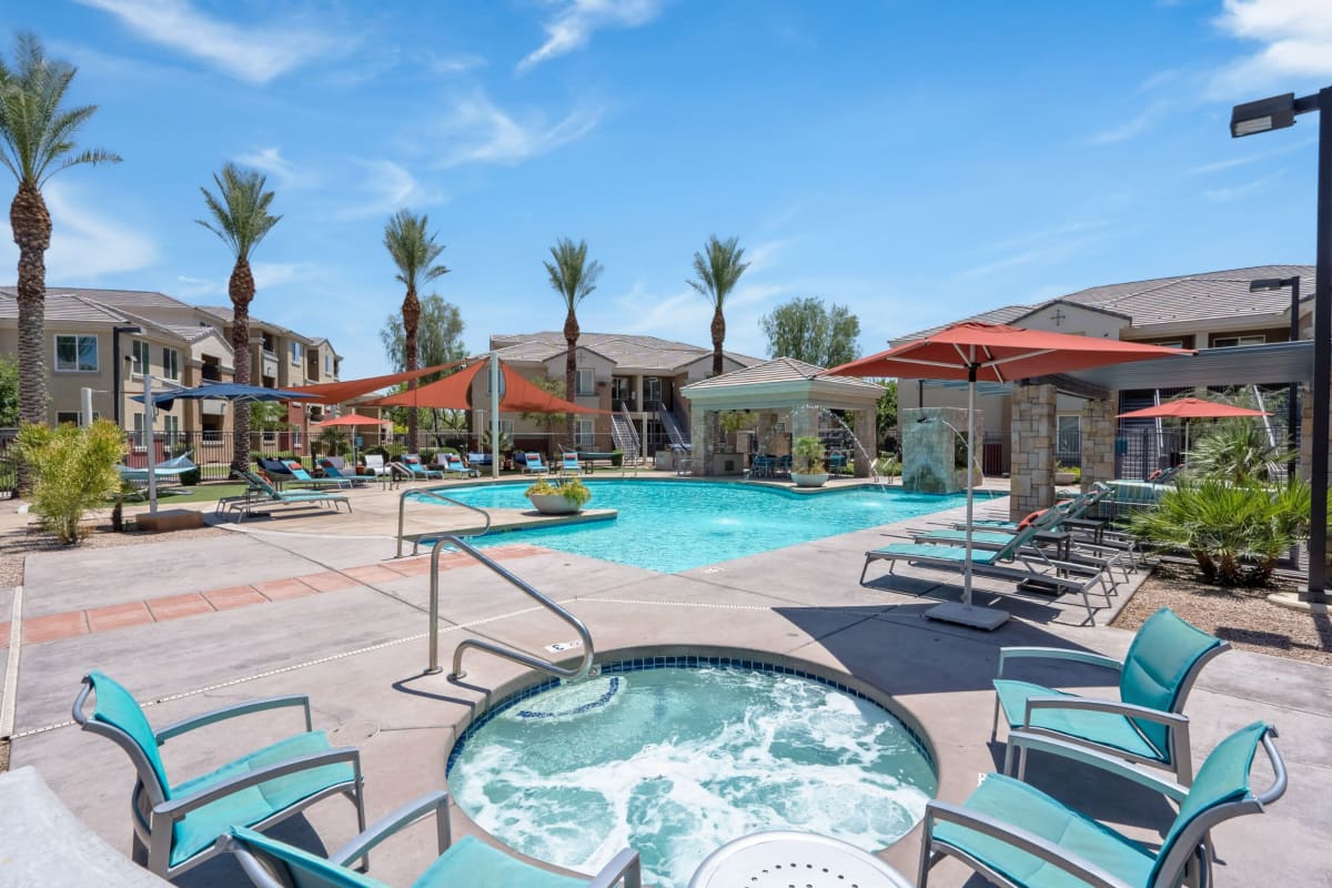 Pool and hot tub at Volta on Broadway, Tempe, Arizona