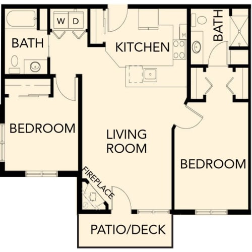 Independent Living two bedroom suite at The Palisades at Broadmoor Park in Colorado Springs, Colorado