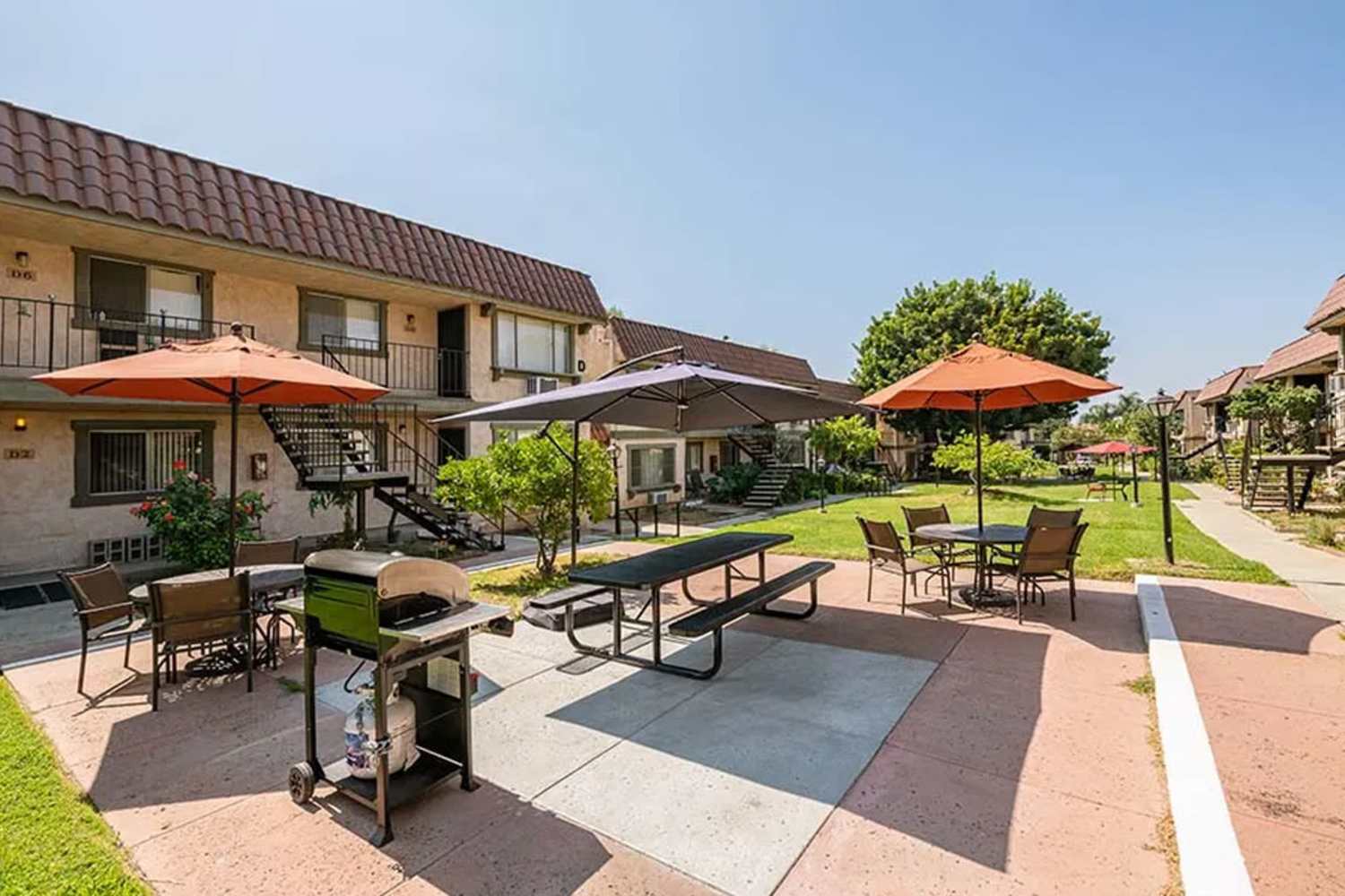 Beautifully landscaped entrance at Valley Pride Village in Sylmar, California