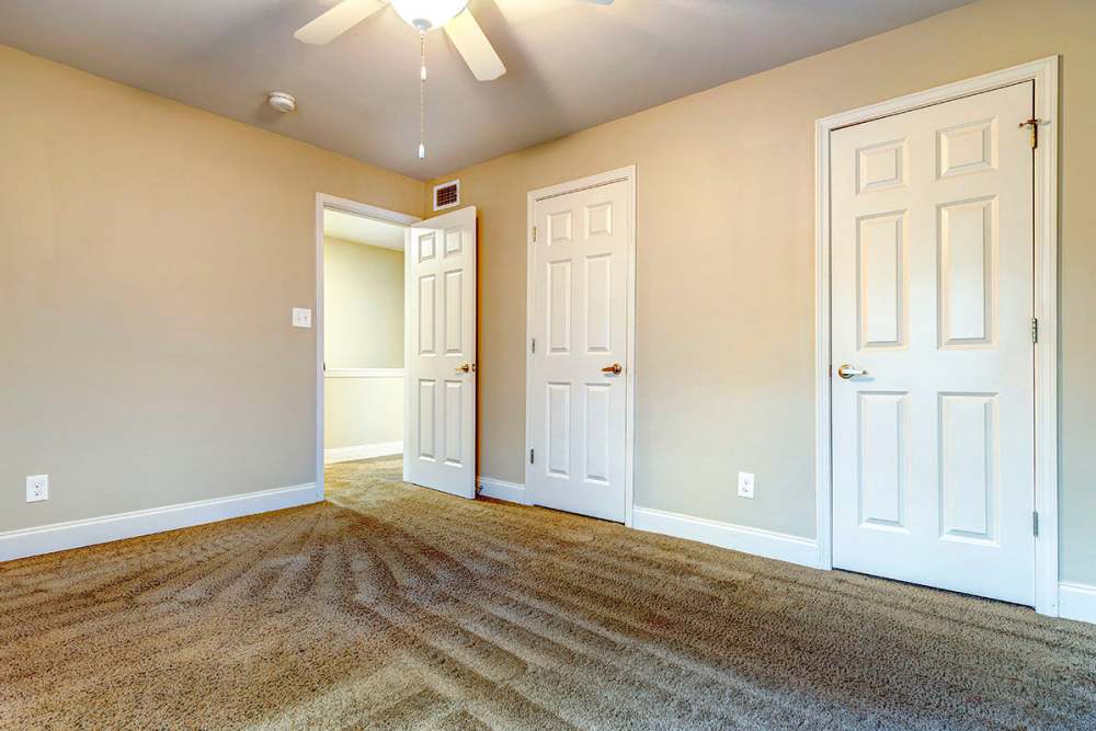 Bedroom with spacious closets at Stanton Oaks in Atlanta, Georgia