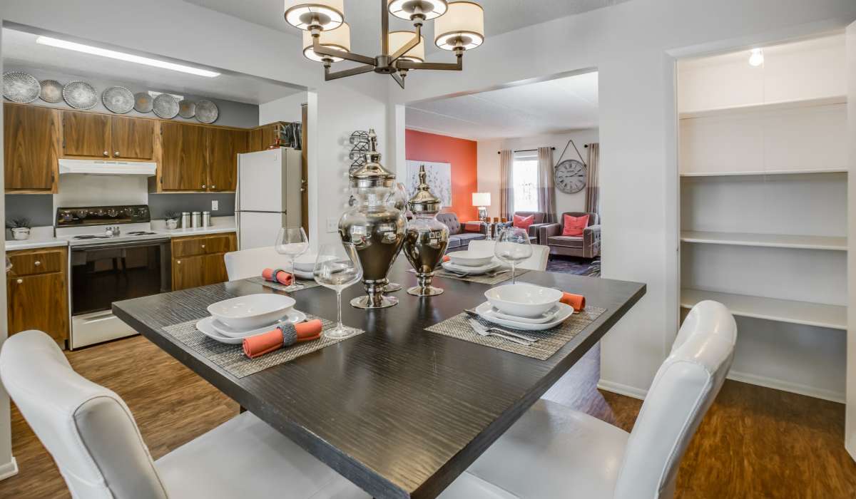 Spacious kitchen and dining area in apartment at Briarcrest at Winter Haven in Winter Haven, Florida