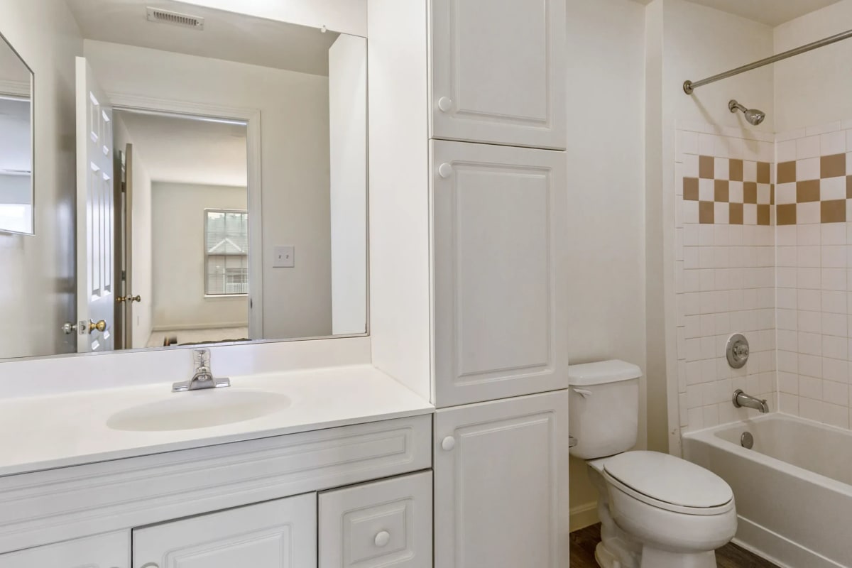 Apartment bathroom at Orchards Apartments in Marlborough, Massachusetts