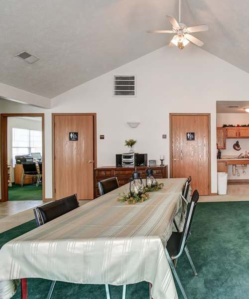Community room at Heathermoor I in Weirton, West Virginia