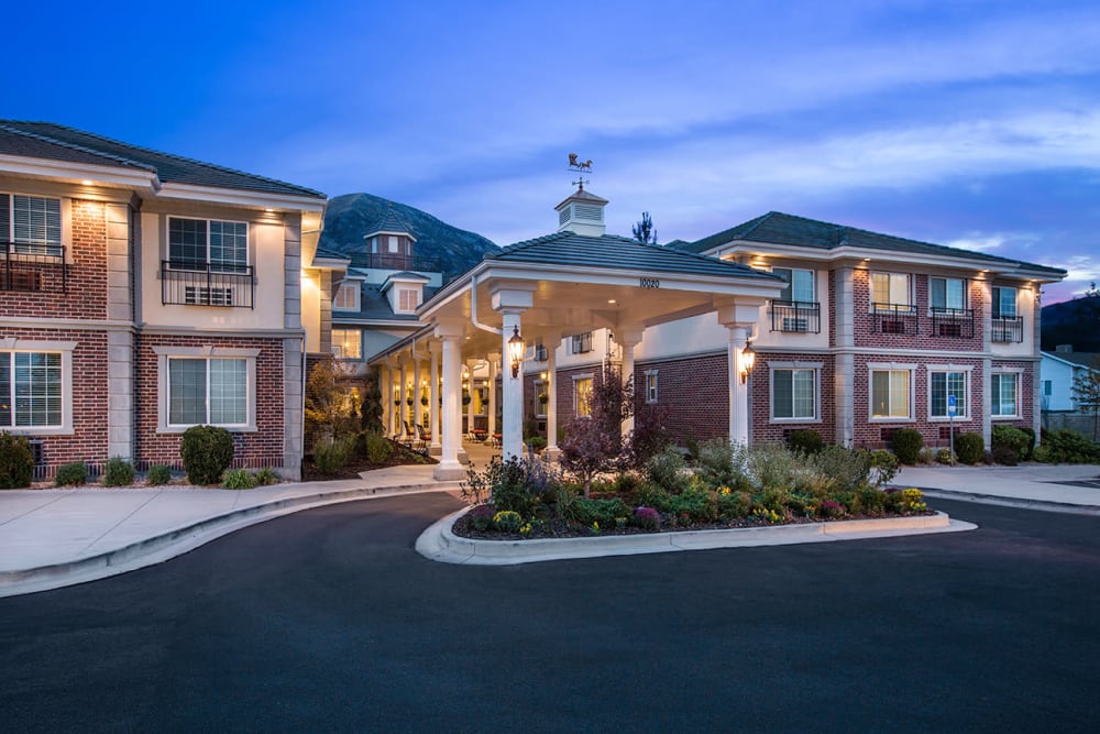 Night exterior at The Charleston at Cedar Hills in Cedar Hills, Utah