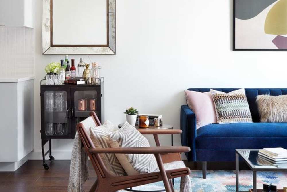 Living room with Couche at Ardan in Dallas, Texas