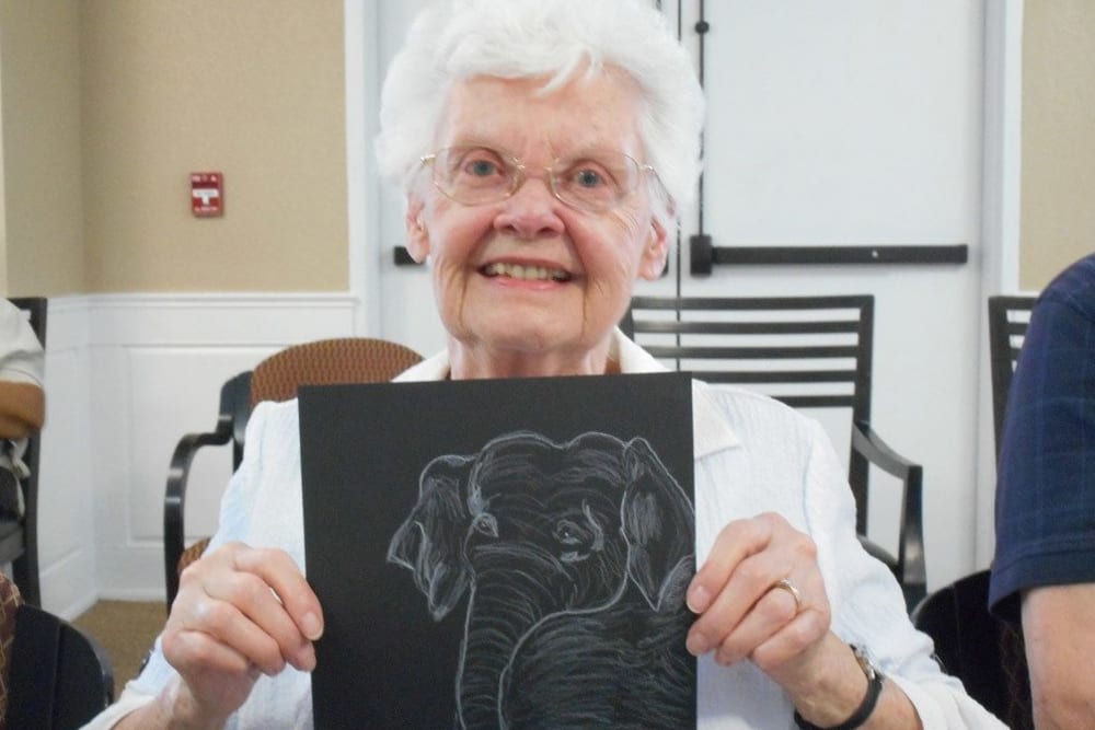 A resident's art project at Merrill Gardens at Gilroy in Gilroy, California. 