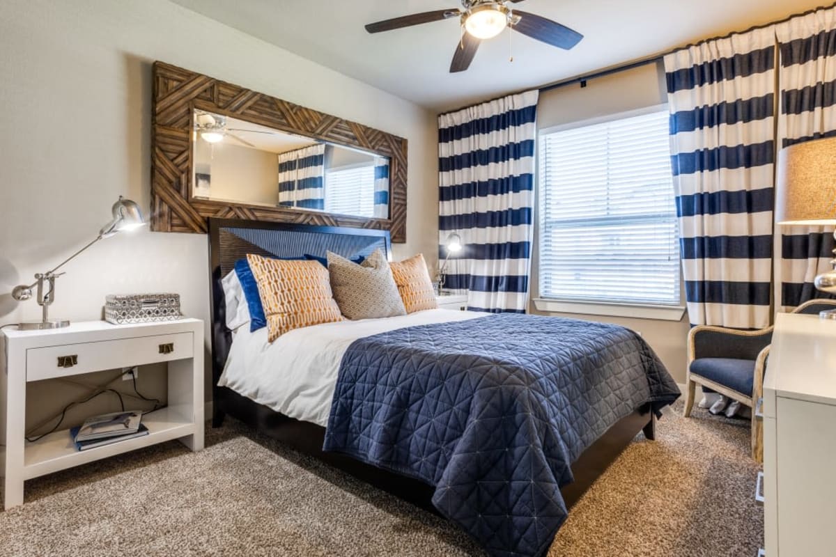 A furnished bedroom at 33Hundred in Austin, Texas