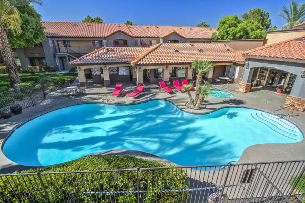 Beautiful swimming pool at Mariner at South Shores in Las Vegas, Nevada