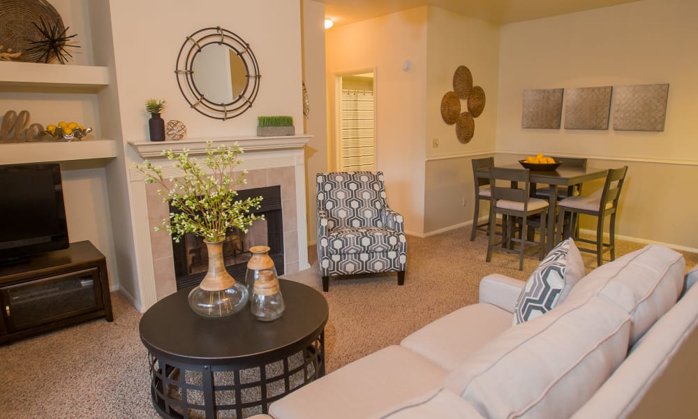 Living room at The Courtyards in Tulsa, Oklahoma