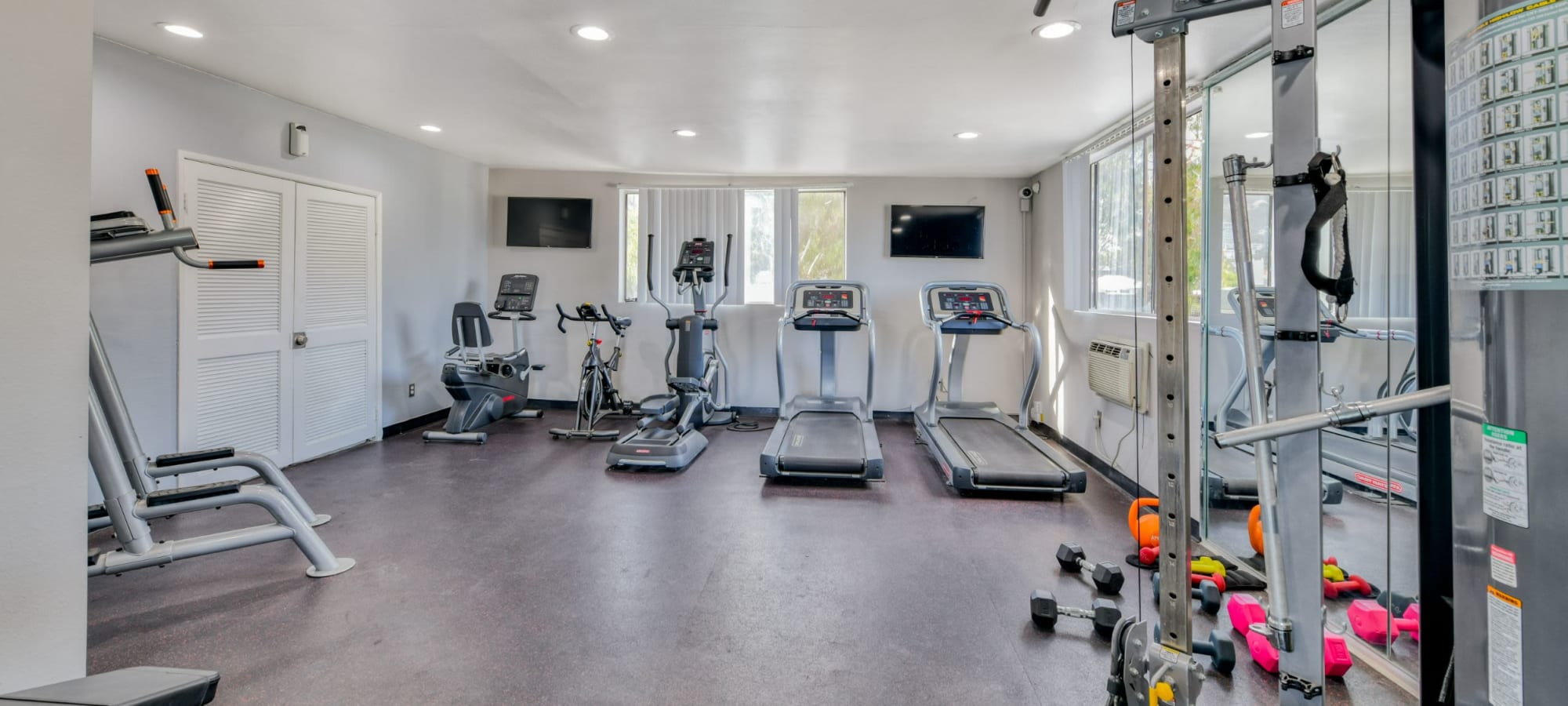 Fitness center at Villa Esther, West Hollywood, California