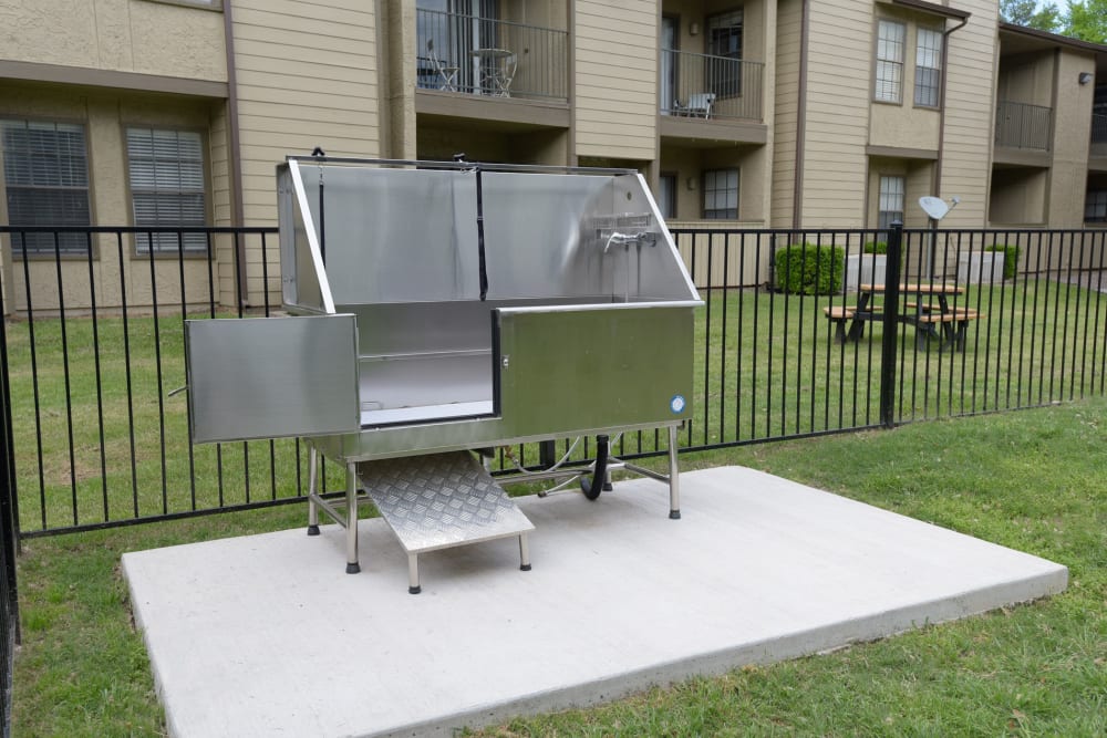 Dog wash station at The Regent in Dallas, Texas