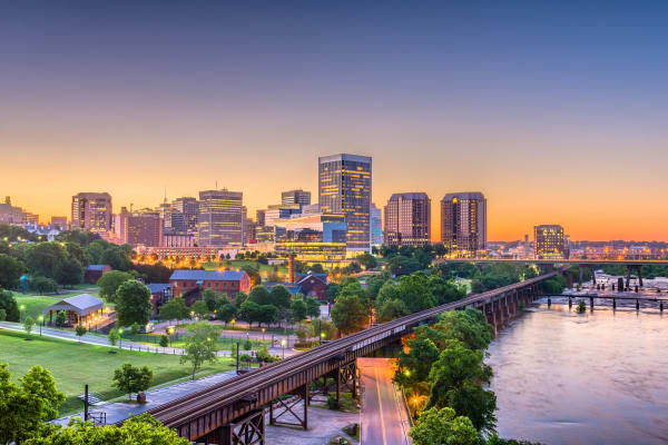 Skyline view of Richmond in Virginia