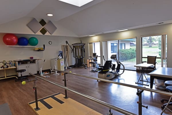 Rehabilitation care facility with a fitness center at Pilot Butte Rehabilitation Center in Bend, Oregon