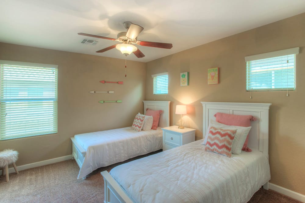 Twin beds in extra bedroom at BB Living at Higley Park in Gilbert, Arizona