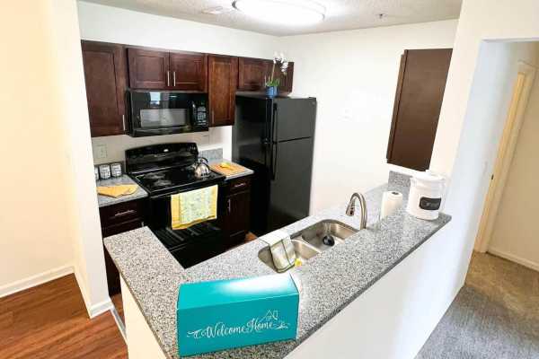 Kitchen with granite countertops at Catawba in Belmont, North Carolina