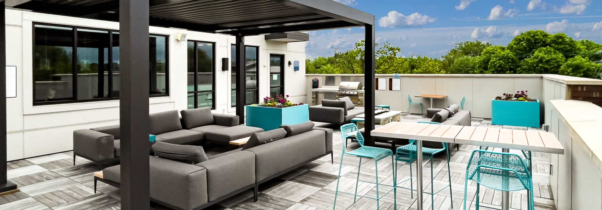 Modern rooftop clubhouse at The Marling in Madison, Wisconsin