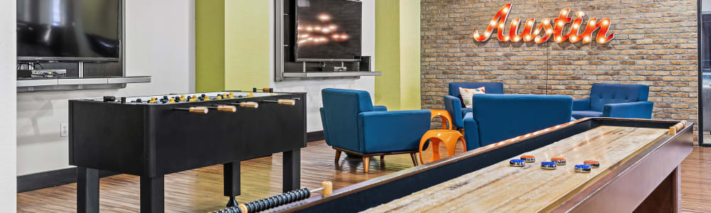 Game room at Regents West at 24th in Austin, Texas