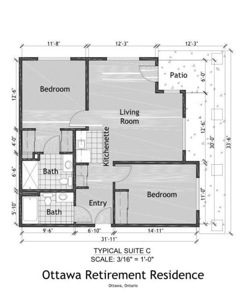 Two Bedroom floor plan at The Bradley Gracious Retirement Living