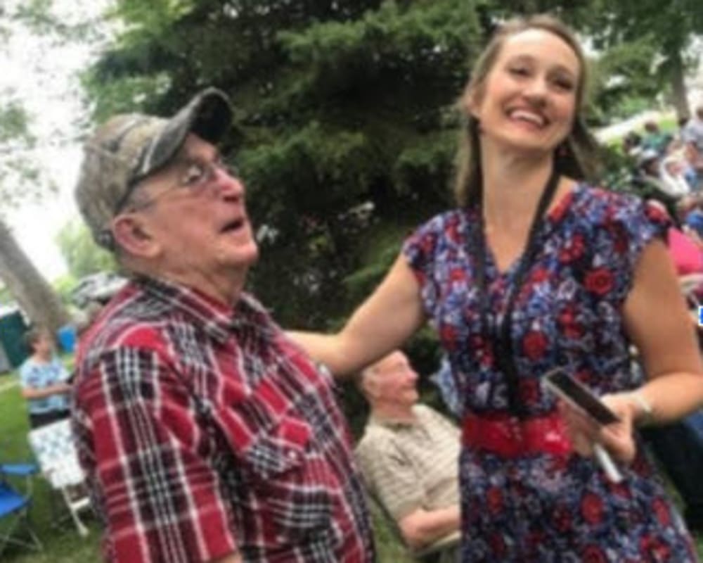 Resident Frank and Polka star Mollie B. at his dare to dream event from Prairie Hills Independence in Independence, Iowa.