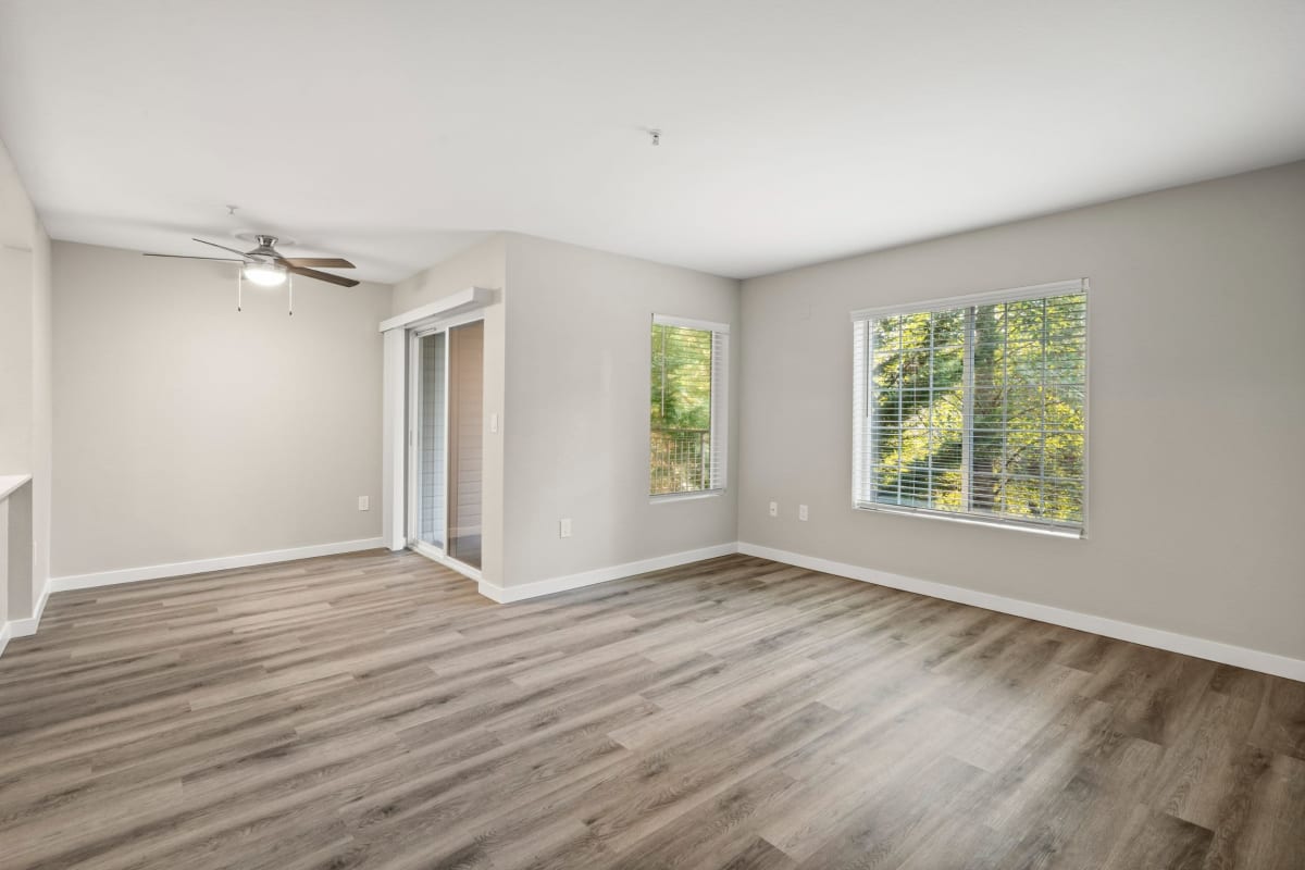 Spacious apartment with wood-style flooring at The Retreat at Bothell, Bothell, Washington 