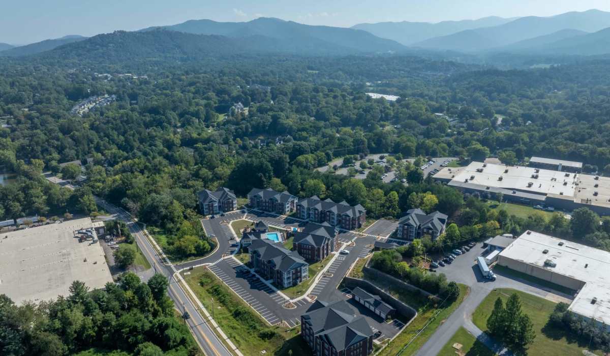 Drone view at Palisades at Reems Creek in Weaverville, North Carolina
