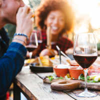 Residents dining at a place near The Summit at Walnut Creek in Alvarado, Texas