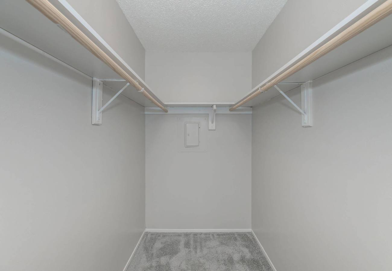 Spacious walk-in closet at Mireya in Dallas, Texas