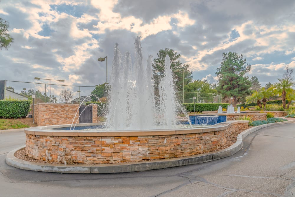 Fountain at Parkview Terrace Apartments in Redlands, California