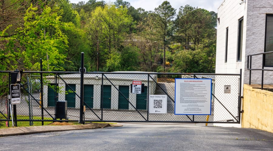 A storage unit filled with boxes at KO Storage in Chattanooga, Tennessee