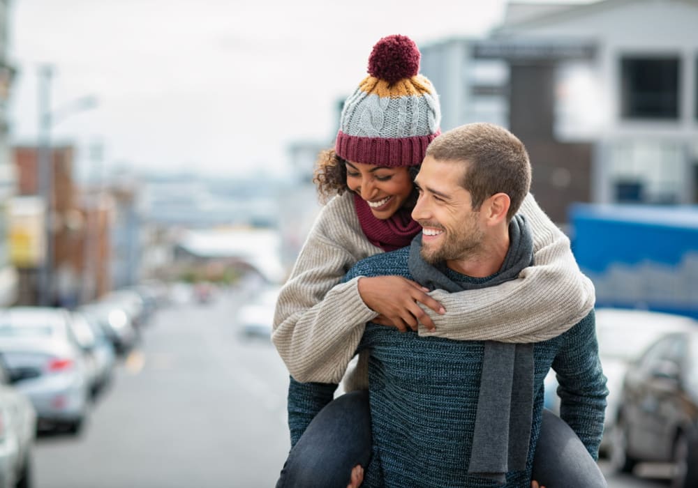 Happy Residents walking near Canterbury Apartments in Bridgeville, Delaware
