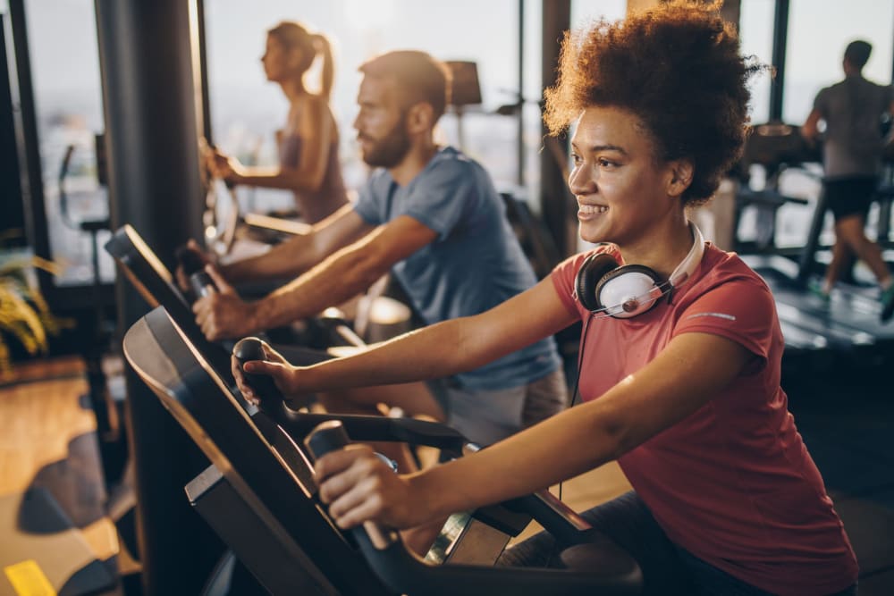 Residents working out at Skyline Redmond in Redmond, Washington