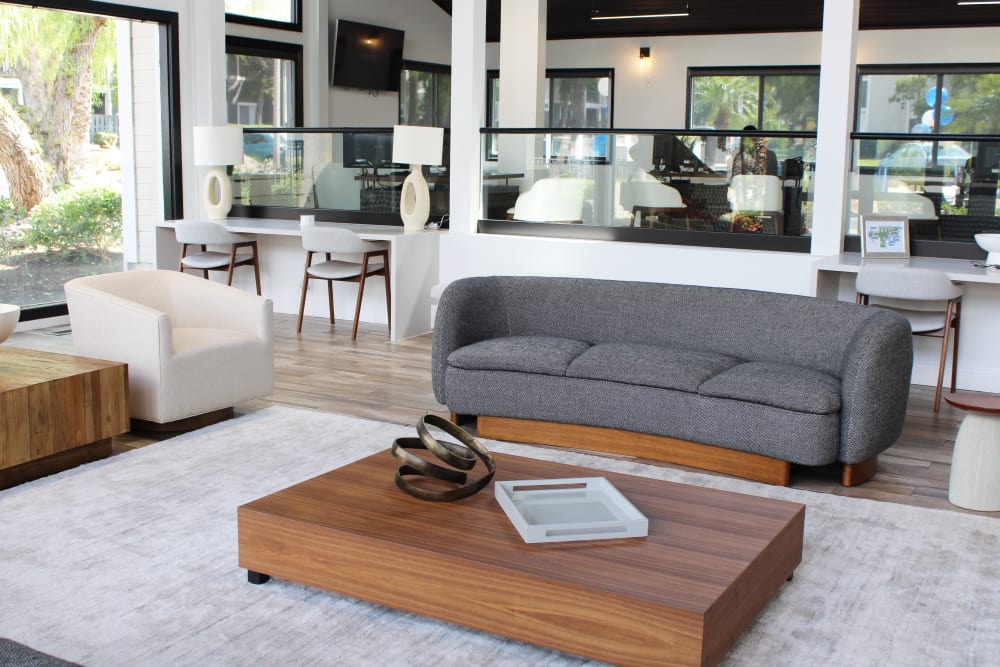 Spacious common area at Redlands Lawn and Tennis Club apartment homes in Redlands, California