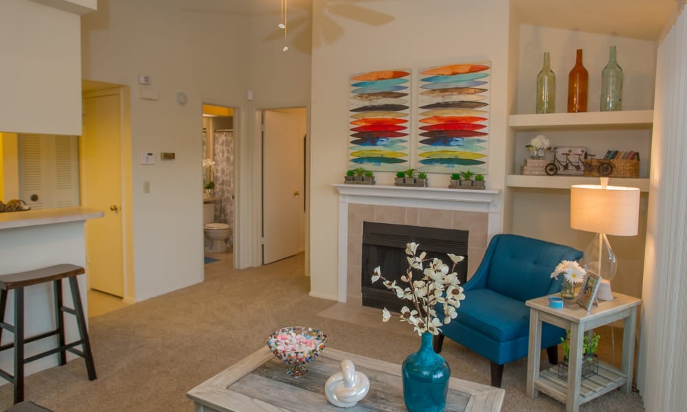 Living room at The Courtyards in Tulsa, Oklahoma