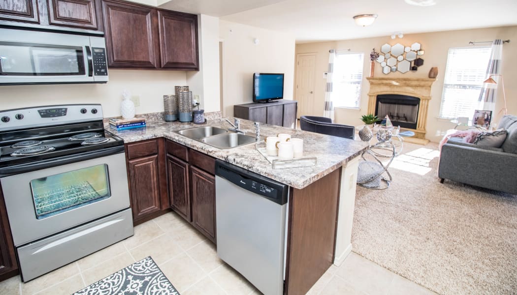 Stainless steel appliances at Tuscany Place in Lubbock, Texas