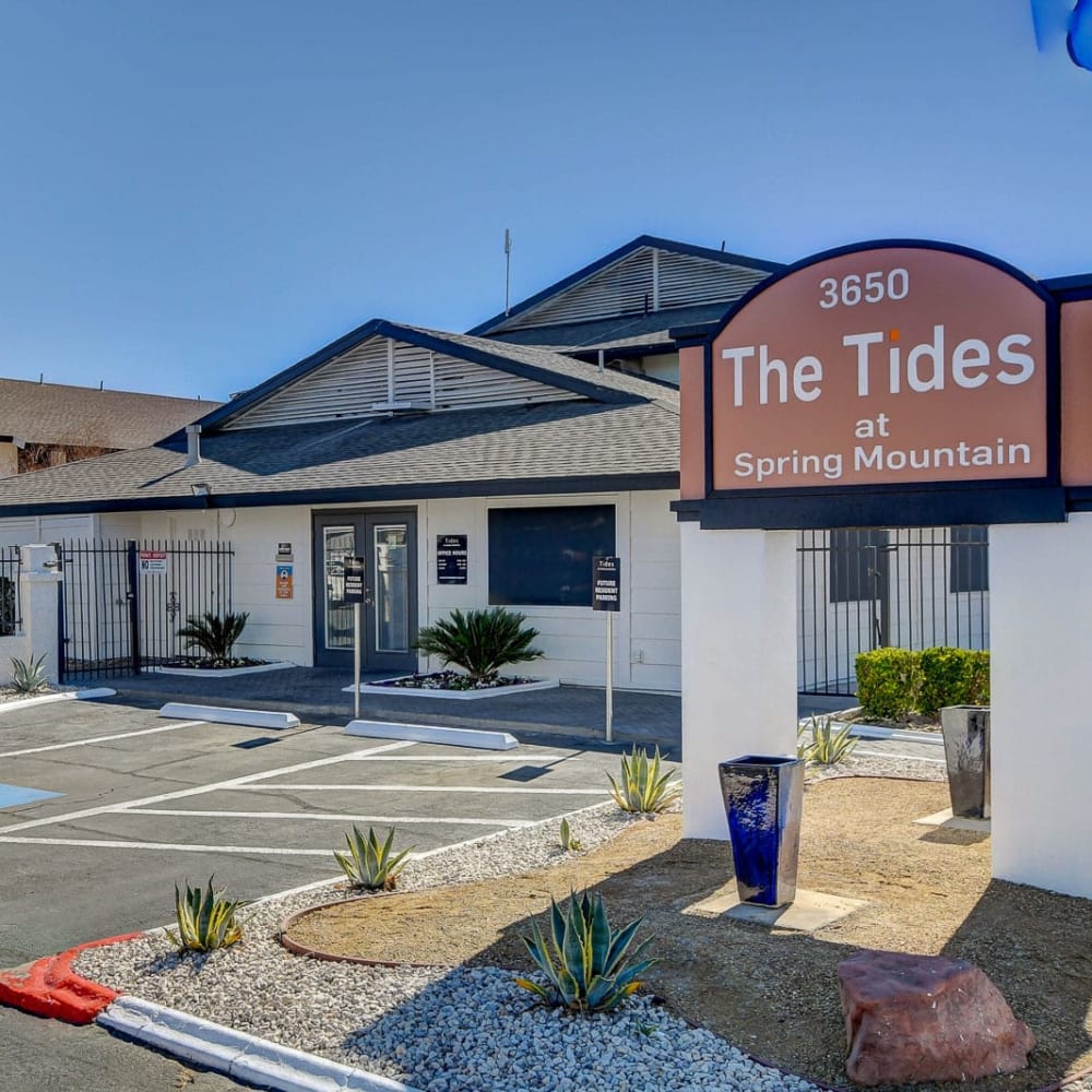 Entrance to the leasing office at Tides at Spring Mountain in Las Vegas, Nevada