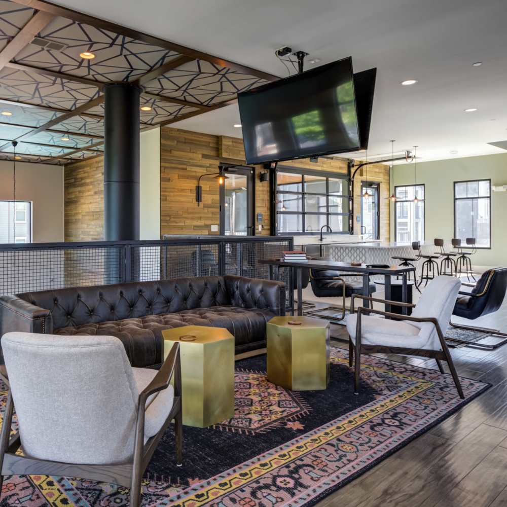Indoor lounge area at Continuum 115 in Mooresville, North Carolina