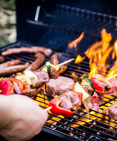 Barbeque area at Villa Careena, West Hollywood, California