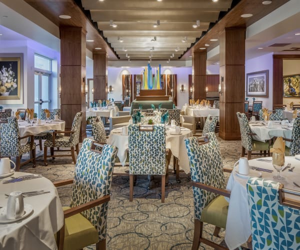 Main dining hall at All Seasons Naples in Naples, Florida