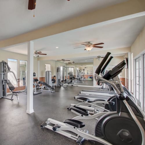 Fitness center at Derby Park Apartments in Daytona Beach, Florida