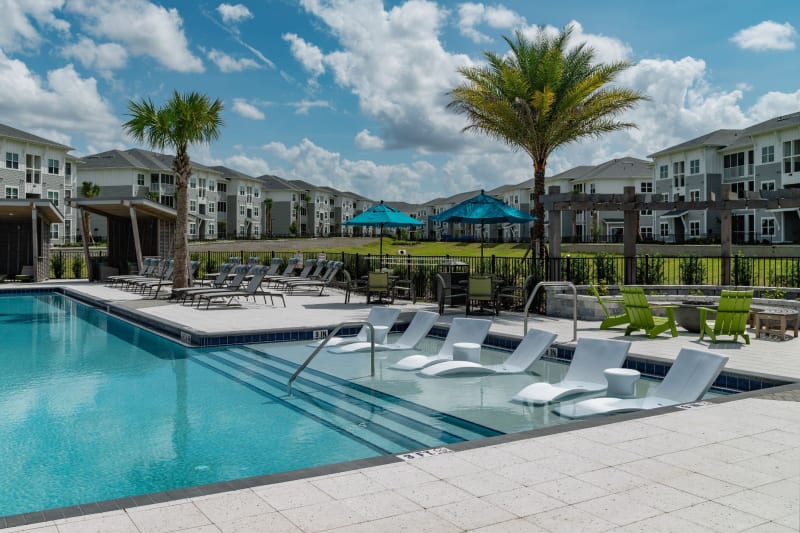 Clear blue pool at Reunion at 400 in Kissimmee, Florida