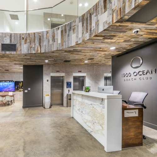 Premium interior lobby at 1900 Ocean Apartment Homes in Long Beach,