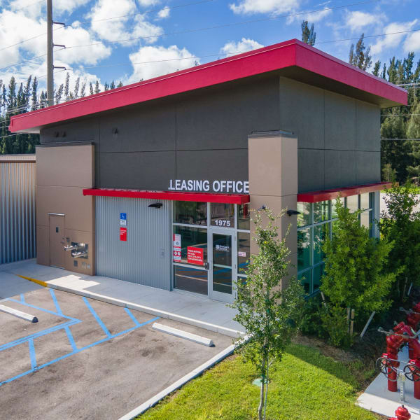 Exterior of the leasing office at StorQuest Express Self Storage in Fountain, Colorado