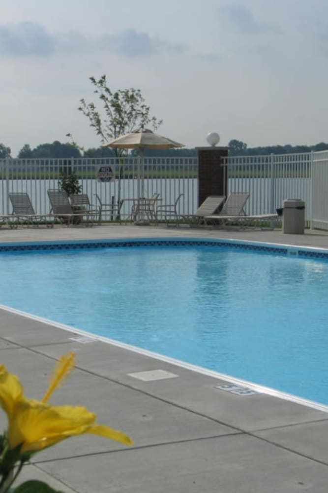 Sparkling swimming pool at Lakeshore Apartment Homes in Evansville, Indiana